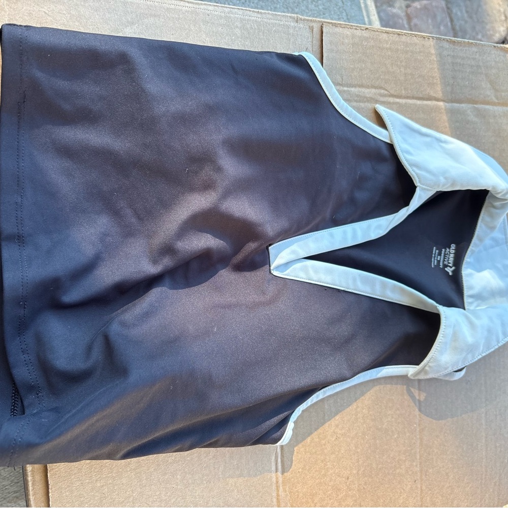 Black and White Sleeveless Top